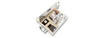studio floor plan at Progresso Point Apartments 