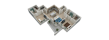 Polaris 2x2.5 floor plan at The Residences at The Green Apartments in Lakewood Ranch, FL