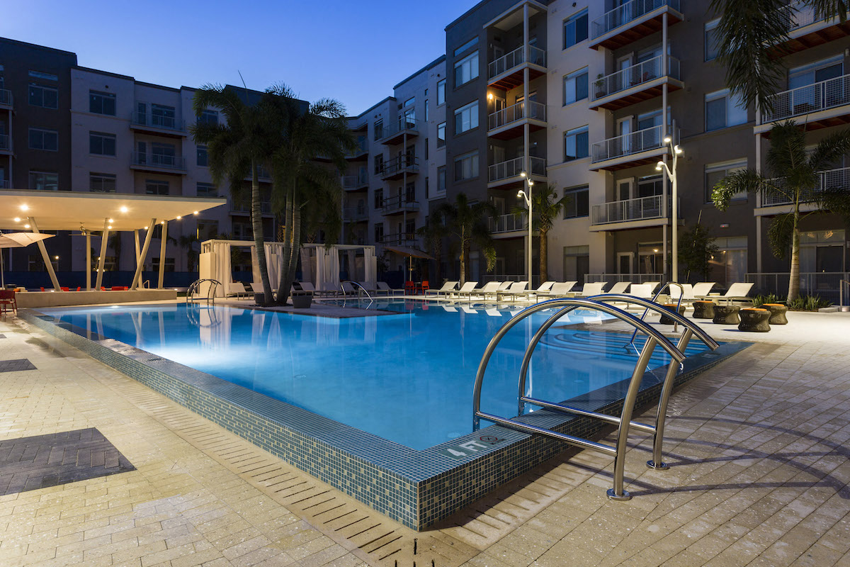 Pool with ladder entrance at LandonHouse in Lake Nona