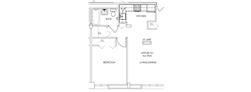 one-bed, one-bath, 578 square foot senior apartment for rent at Riverview Manor in Buffalo, NY