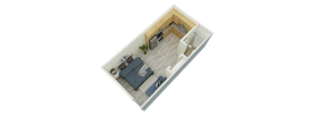 3D Studio 460 sqft plan at Mountainside Apartments in Birmingham, AL