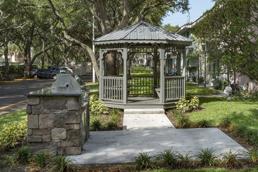 Gazebo and large grill at Terraces at Clearwater Beach, Florida