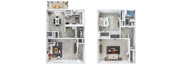 The Kendall 1,250 square foot 2x1.5 floor plan  at The Madison Franklin, Tennessee, 37064