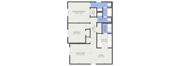 978 square foot 2 bed 1.5 bath Ashton Floor Plan  at The Madison Franklin, Franklin