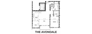 The Avondale 1x1 855 square foot floor plan at Rise Lakeview Apartments in Birmingham, AL