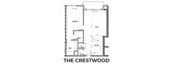 The Crestwood 1x1 800 square foot floor plan at Rise Lakeview Apartments in Birmingham, AL