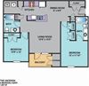 The Hacienda 2 bedroom, 2 bathroom 1097 square foot floor plan The Hacienda 2 bedroom, 2 bathroom 1097 square foot floor plan at The Point at Fairview Apartments, Prattville, Alabama