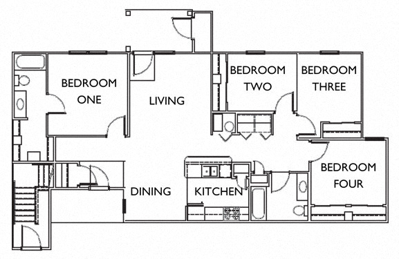 The Hemlock 4x2 Floor Plan
