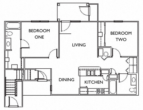 The Indigo 2x2 Floor Plan