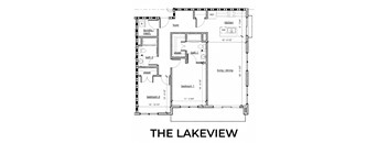 The Lakeview 2x2 1,125 square foot floor plan at Rise Lakeview Apartments in Birmingham, AL