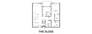 The Sloss 2x2 1,107 square foot floor plan at Rise Lakeview Apartments in Birmingham, AL