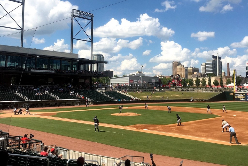 the birmingham barons playing ball at regions field