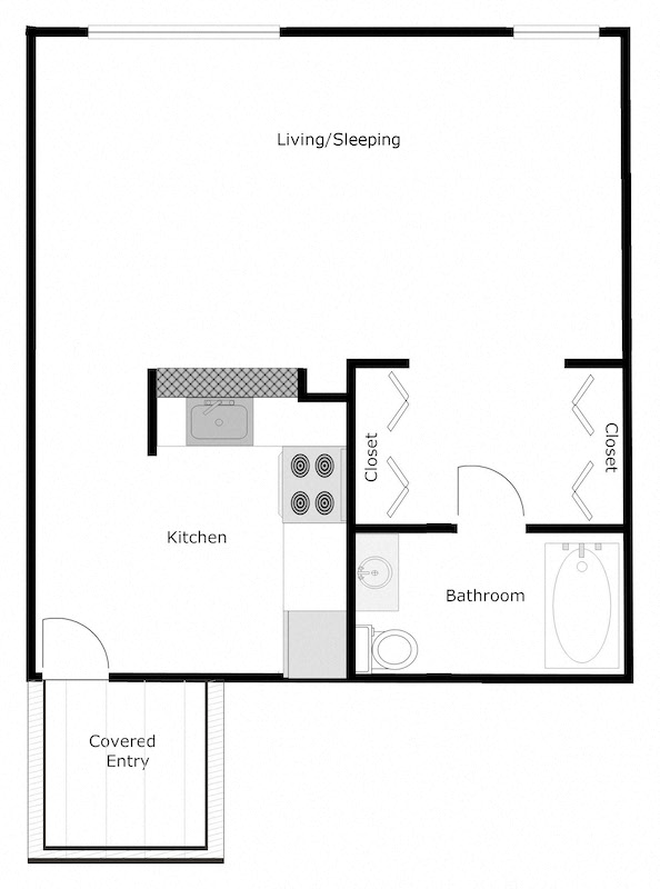 Villa Assumpta studio floor plan