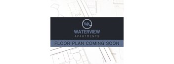 a floor plan coming soon with the water view apartments logo