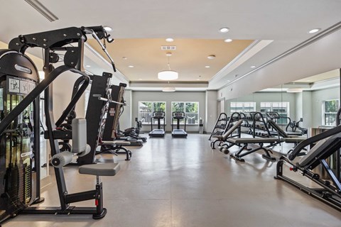 a gym with weights and other exercise equipment