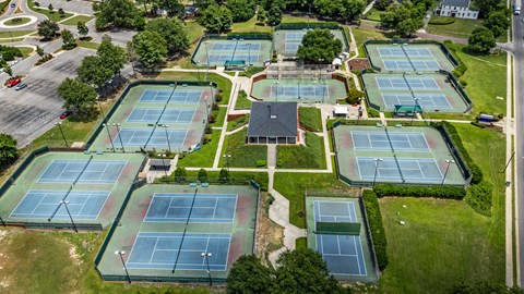 a bird s eye view of the tennis court
