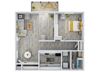 Fieldstone-1x1 The Fieldstone 1 bed, 1 bath floor plan at The Whitney Franklin