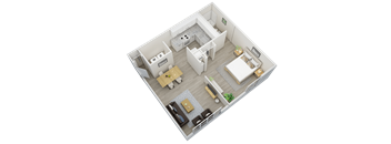 One-bedroom, one-bathroom. 529 square foot floor plan at Woodland Villas Apartments in Jasper, AL