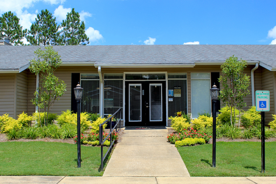 Leasing office with handicapped parking out front
