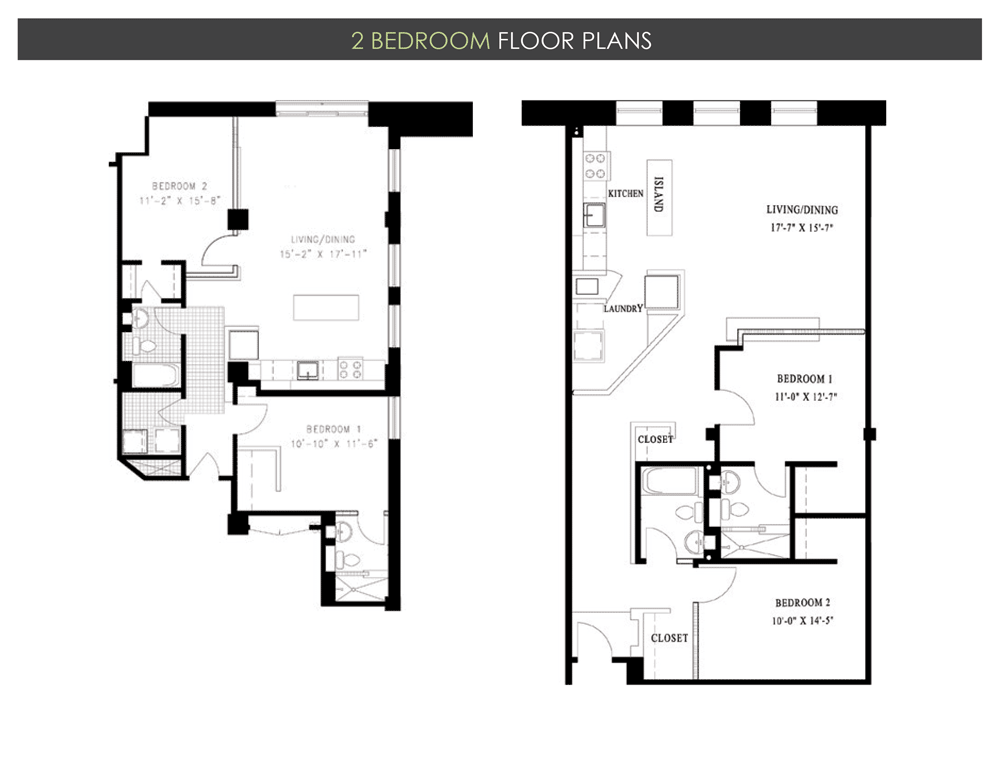 2A-2B Floor Plan at Jemison Flats, Birmingham
