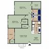 2x2 1060 square foot apartment floor plan 2x2 1060 square foot apartment floor plan at Stillwater at Grandview Cove, Simpsonville, SC, 29680