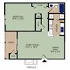 One bedroom 780 square foot apartment floor plan One bedroom 780 square foot apartment floor plan at Stillwater at Grandview Cove, South Carolina, 29680