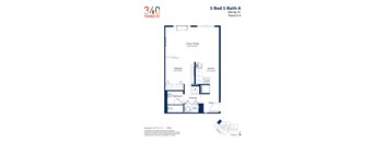 a floor plan of a unit with a bedroom and a bathroom
