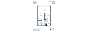 a floor plan of a unit with a bedroom and a bathroom
