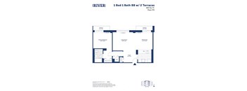 the floor plan of reverie 1010 bbd dw 2 terraces