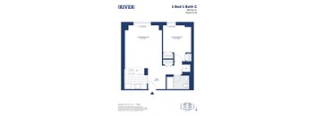 a floor plan of a unit with a bedroom and a bathroom