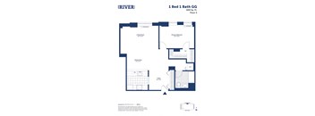 a floor plan of a unit with a bedroom and a bathroom