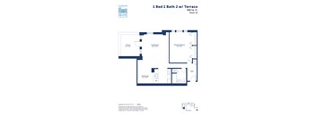 a floor plan of a 1 bed 1 bath apartment
