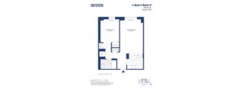 this image shows a floor plan of a 1 bed 1 bath p plan
