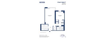 a floor plan of a unit with a bedroom and a bathroom