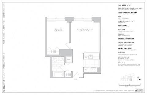 a floor plan of a living room with a bedroom and a dining room