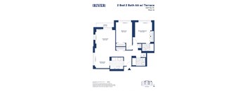 the floor plan of 2 bed 2 bath aa wii