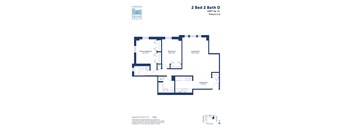 the typical floor plan of the 2 bed 2 bath d floor plan
