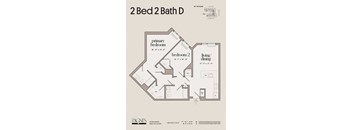 the floor plan of acorns 2 bed 2 bath