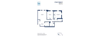 the typical floor plan of a 2 bed 2 bath apartment