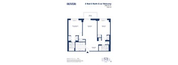 a floor plan of a 2 bed 2 bath gfw condo