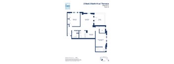 the floor plan of 2 bed 2 bath h1 w1
