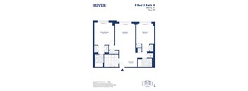 a floor plan of a 2 bed 2 bath house