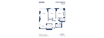 the floor plan of 2 bed 2 bath hh