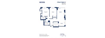 the floor plan of 2 bed 2 bath ii