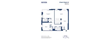 the floor plan of 2 bed 2 bath 3