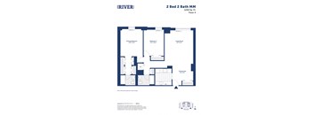 the floor plan of two bed 2 bath mn