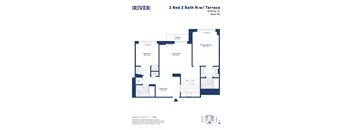 the floor plan of 2 bed 2 bath