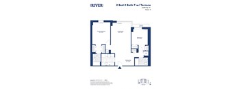 the floor plan of 2 bed 2 bath td tower