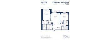 the floor plan of 2 bed 2 bath ww ii