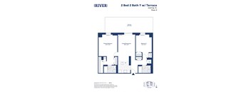 a floor plan of a 2 bed 2 bath ywll floor plan